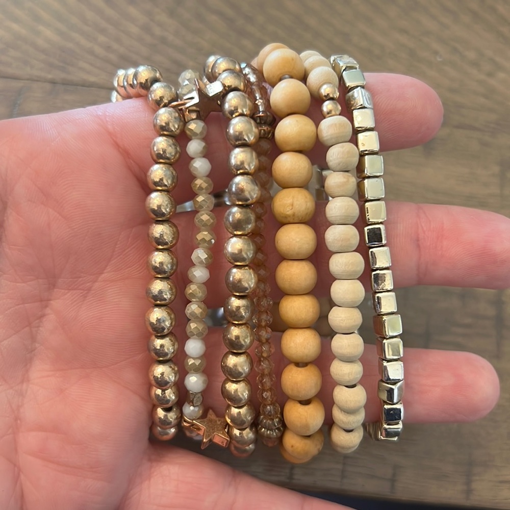 Gold Bracelet Stack (7 bracelet)
